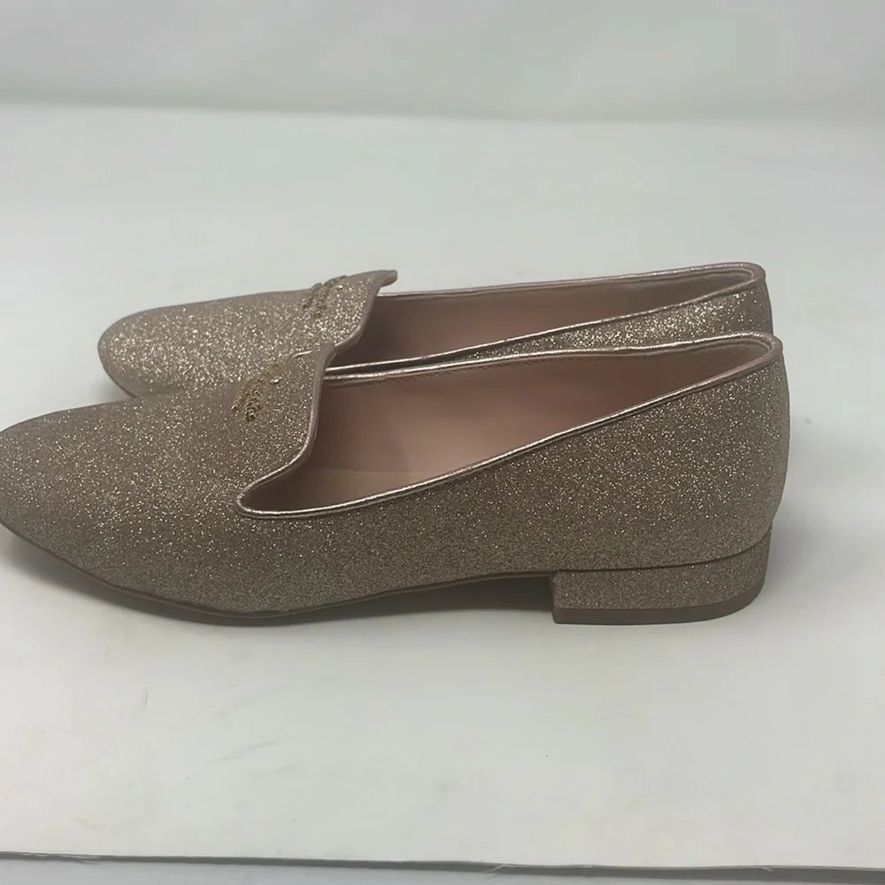 Kate Spade Gold Glitter Loafers Size 6